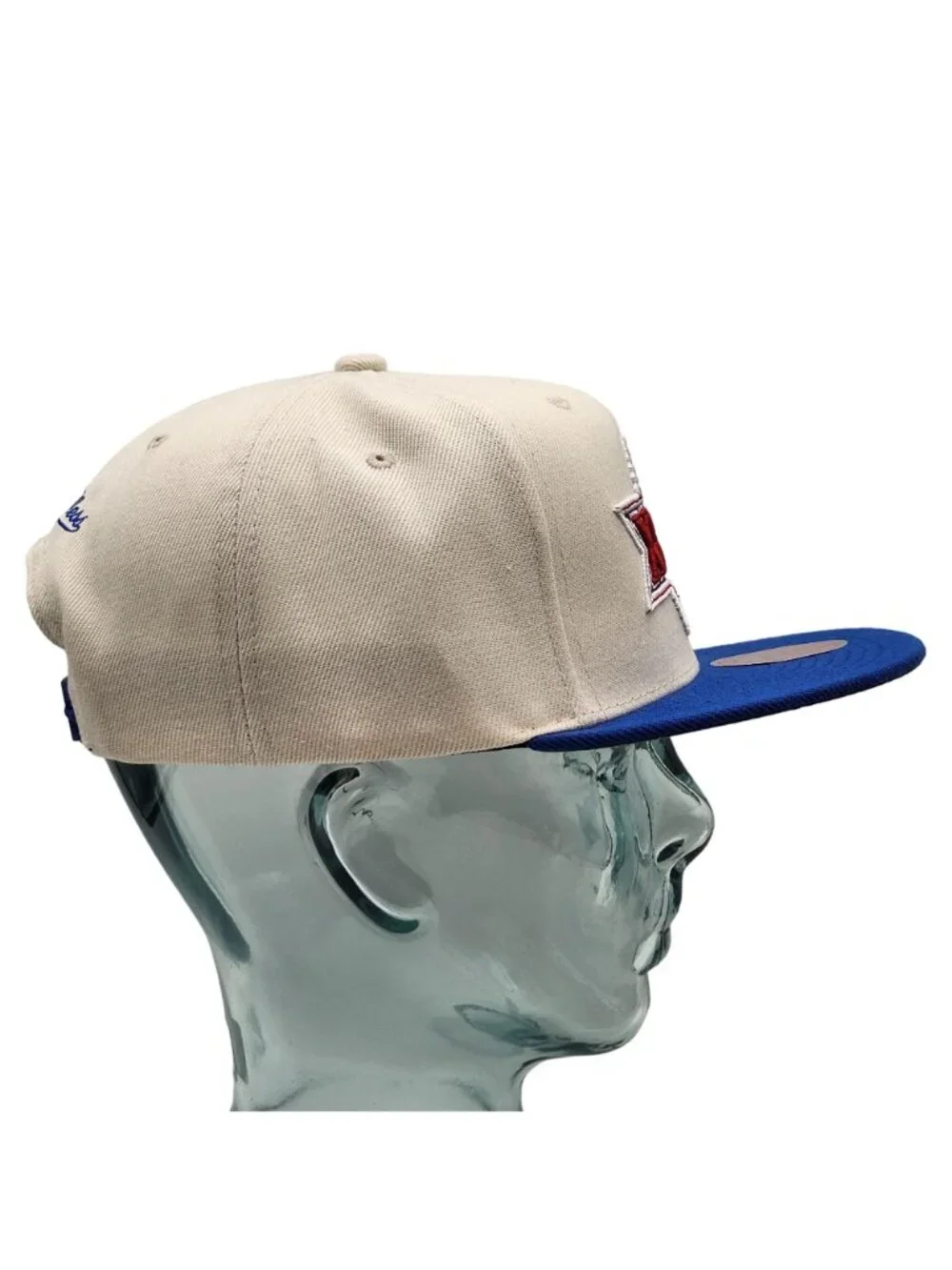 NFL Super Bowl XXVI 26 Mitchell And Ness Snapback Hat Cream Blue NWT